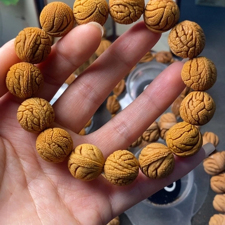 文玩核桃手串秦岭野生龙纹桃核17