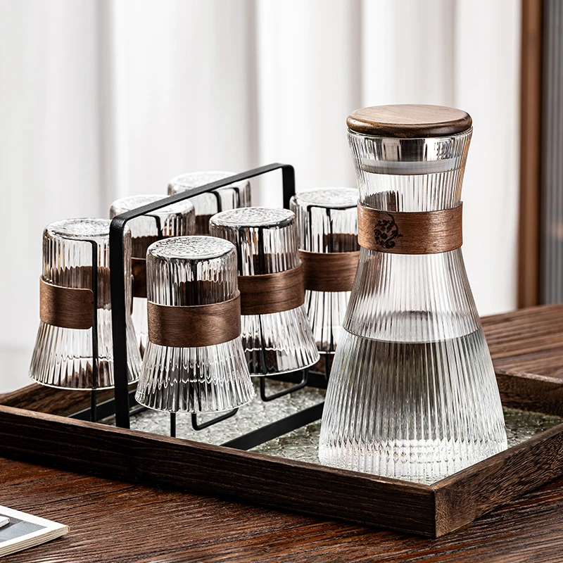 中式耐高温玻璃水杯套装家庭用待客厅高颜值泡茶具喝咖啡啤酒杯子