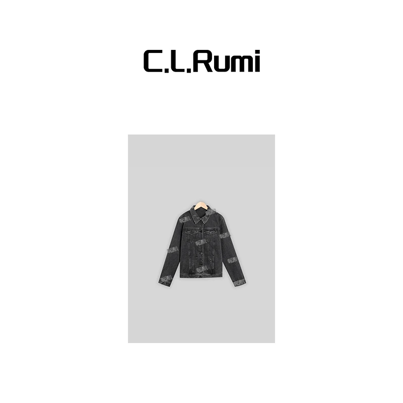 【燕子甄选】水洗黑中古 25春百搭宽松显瘦牛仔夹克外套6574wt