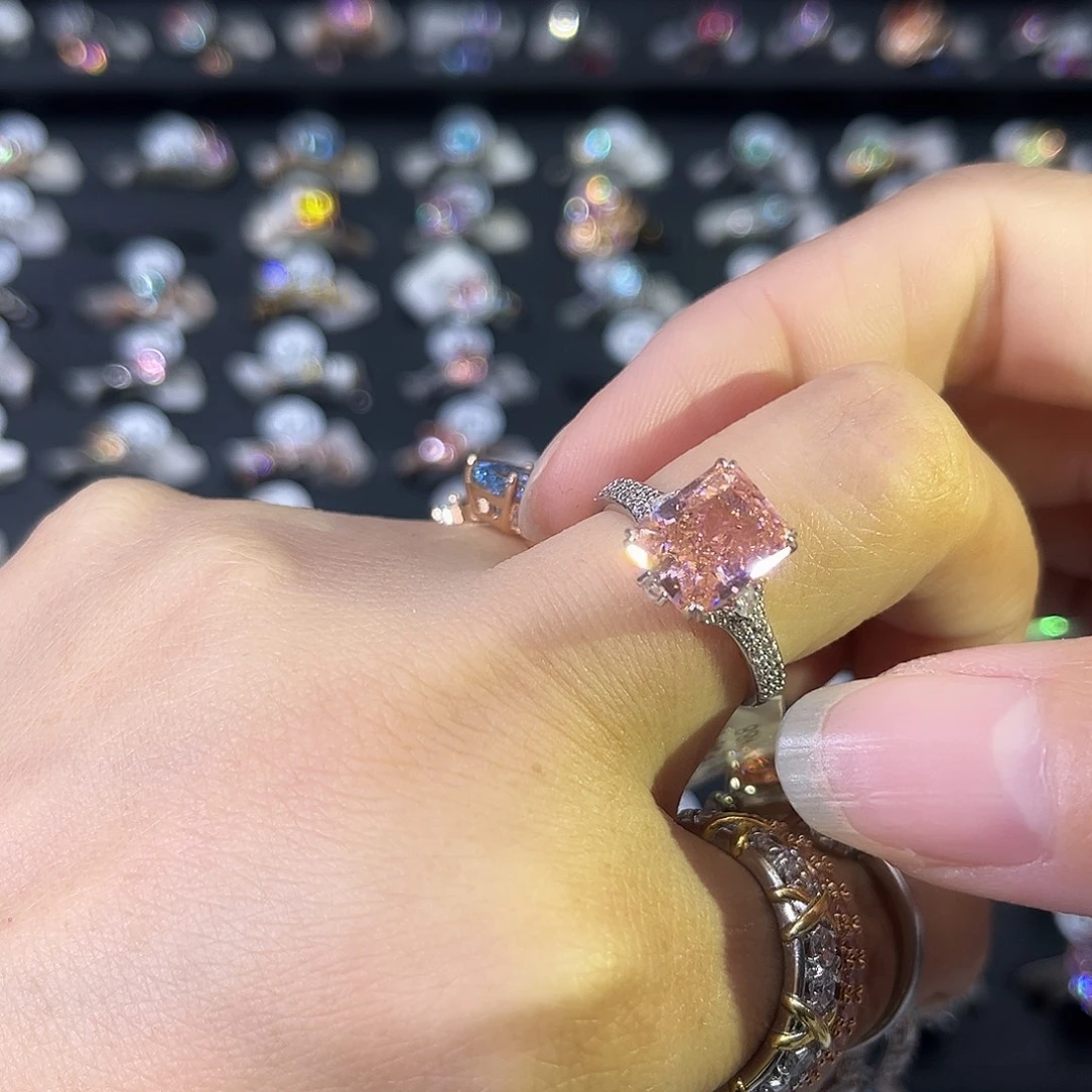 莫桑石非金属SH豪镶帕拉恰长方冰花三卡-12