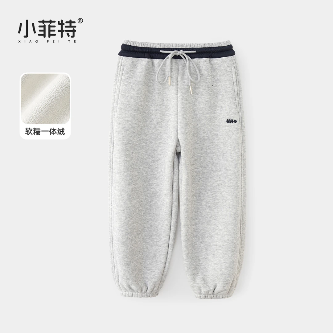 小菲特女童冬装加绒卫裤中大童加厚长裤儿童保暖束脚裤HNKD56605