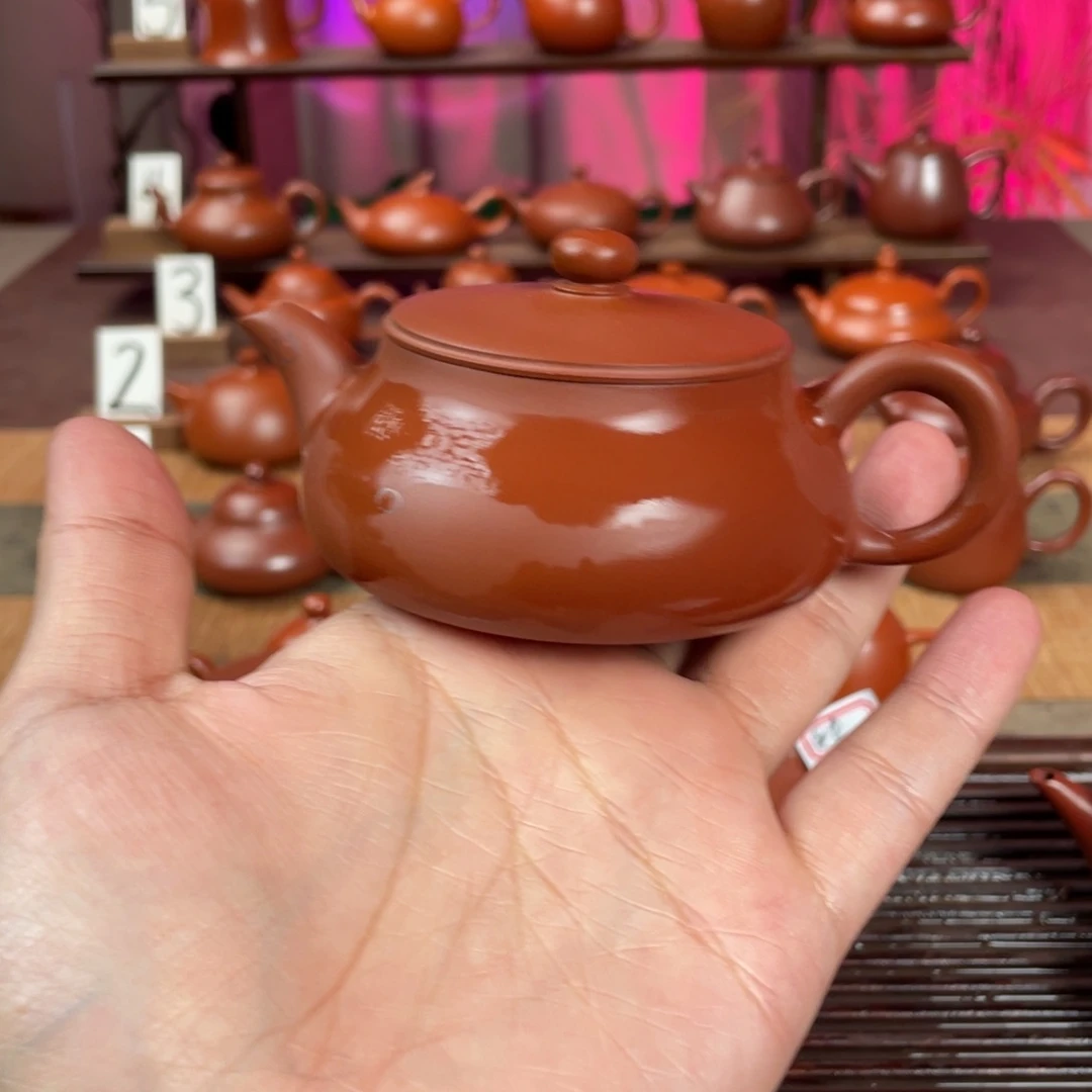 德***管紫砂茶壶精工超薄明炉微瑕120cc
