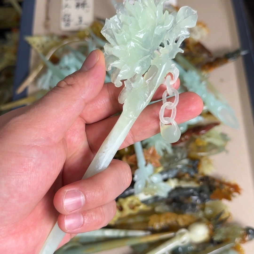 岫玉发饰未镶嵌明君玉簪贼拉好看