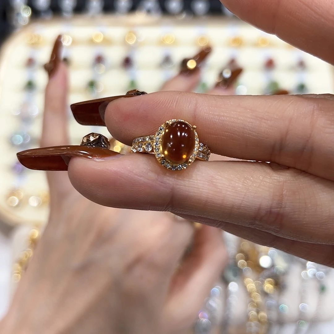 水晶金色拖不保色介意慎拍银色托不掉色银S925镶嵌杨**b