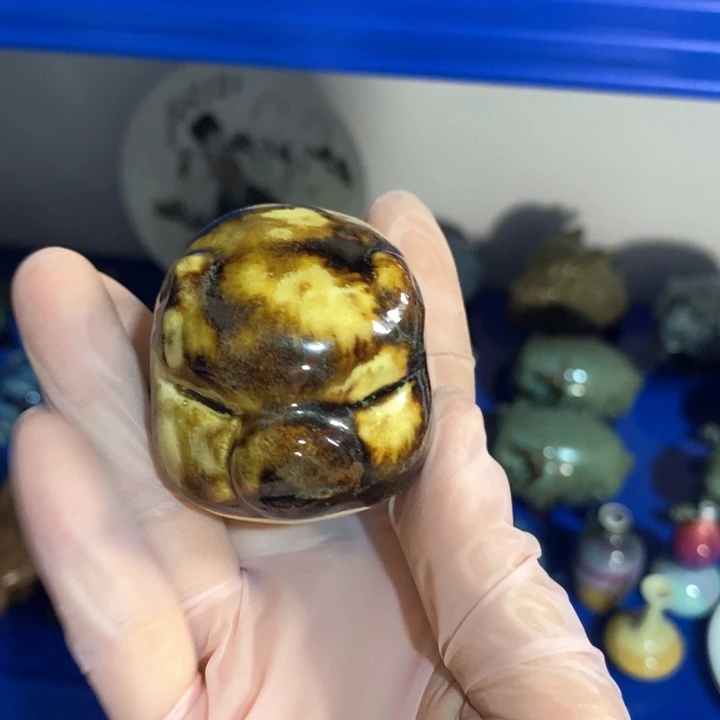 瓷片窑变小小猪摆件茶宠