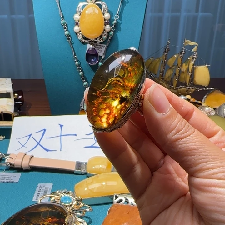 琥珀未镶嵌手链波兰设计款琥珀蜜蜡
