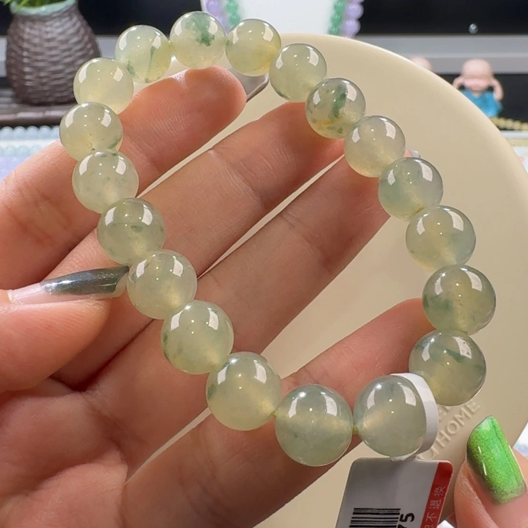 翡翠手链未镶嵌秋香黄加绿手串卡10 特色！国风！
