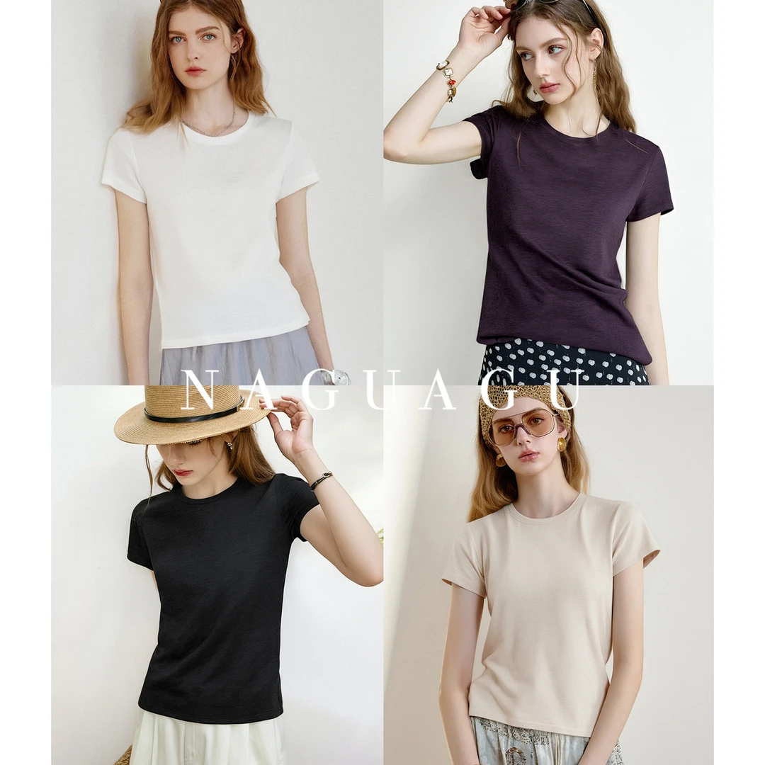 【万搭街拍T】優质亚麻棉T恤FX1TX1884-A