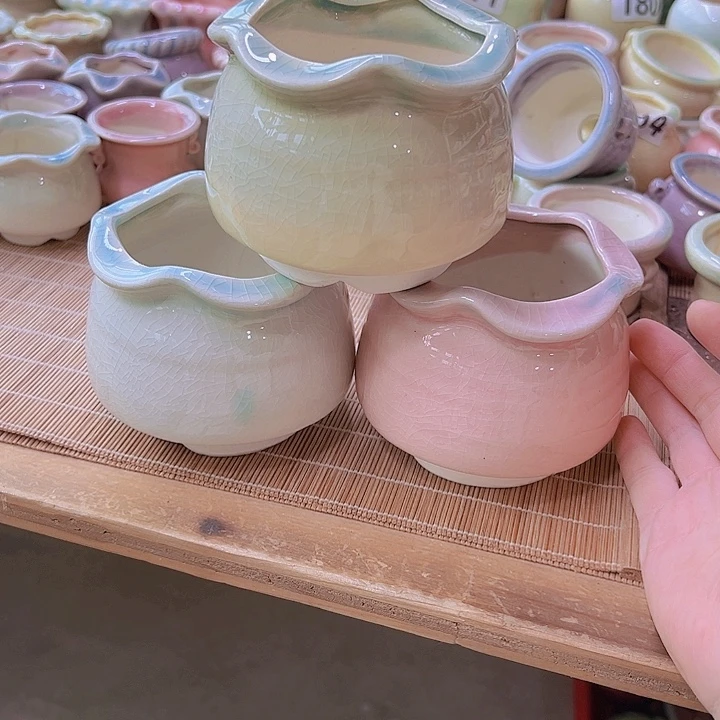 红陶陶瓷花盆当场满12包邮