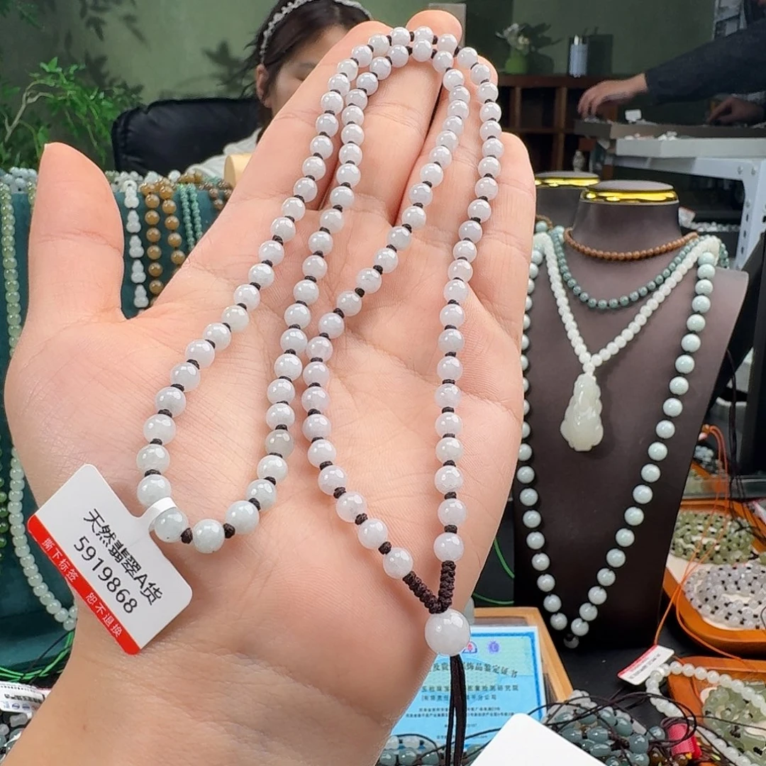 翡翠未镶嵌颈饰纯天然翡翠珠链