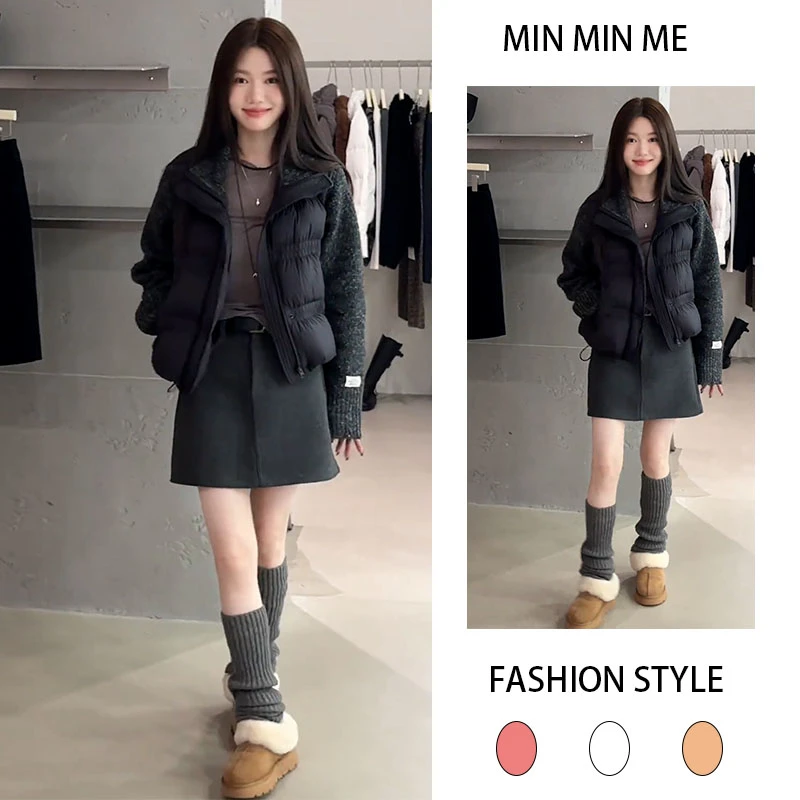 2025秋冬季新款设计感韩版法式长袖外套女搭配休闲半身短裙两件套