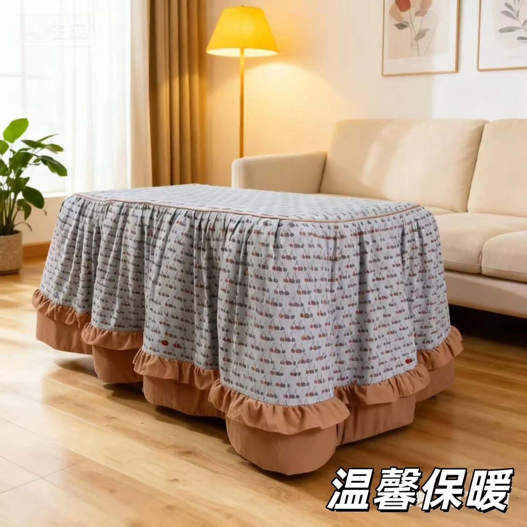 烤火被罩新款加厚长方形茶几冬季电炉烤火炉罩套网红烤火桌被罩套