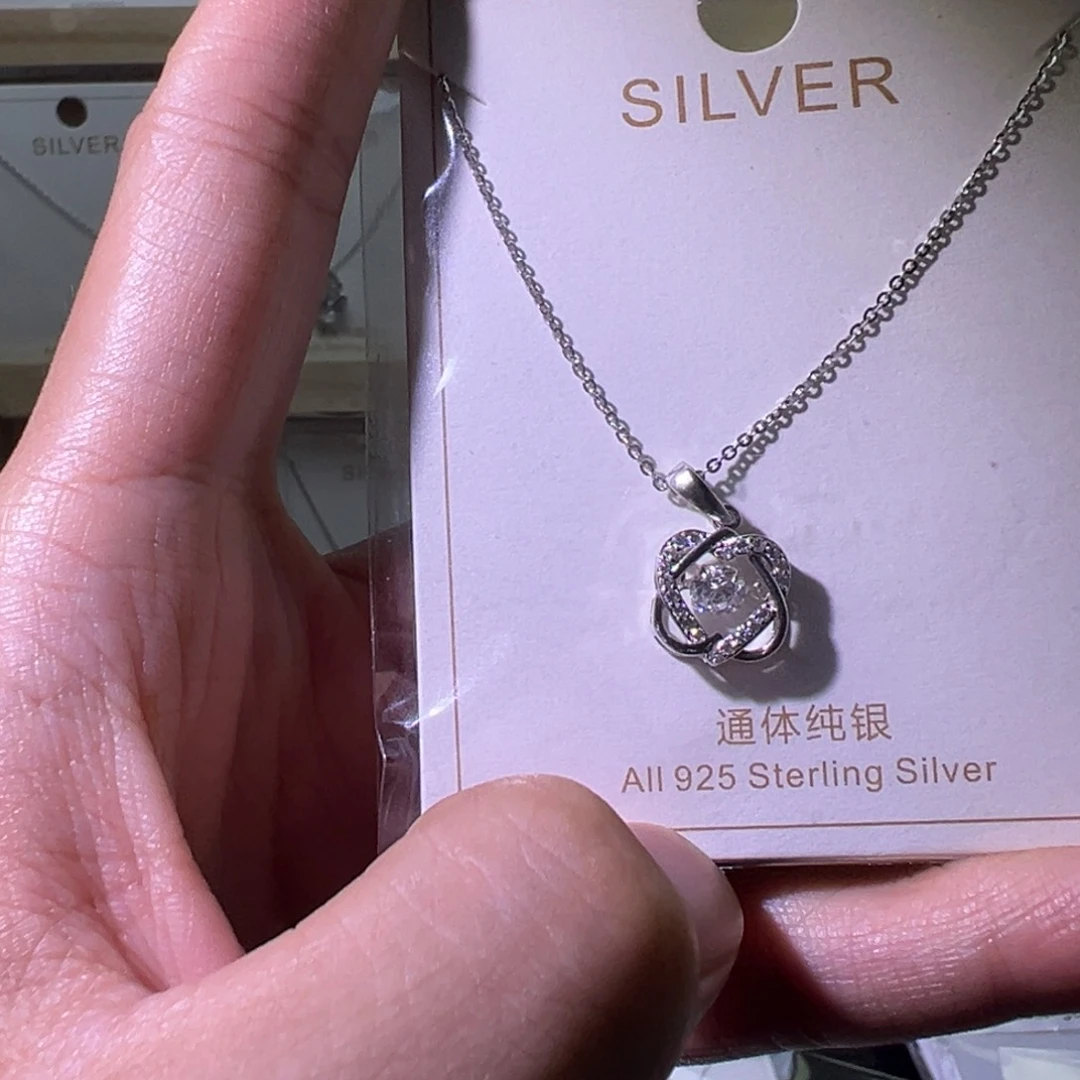 坠链均925银锆石项链