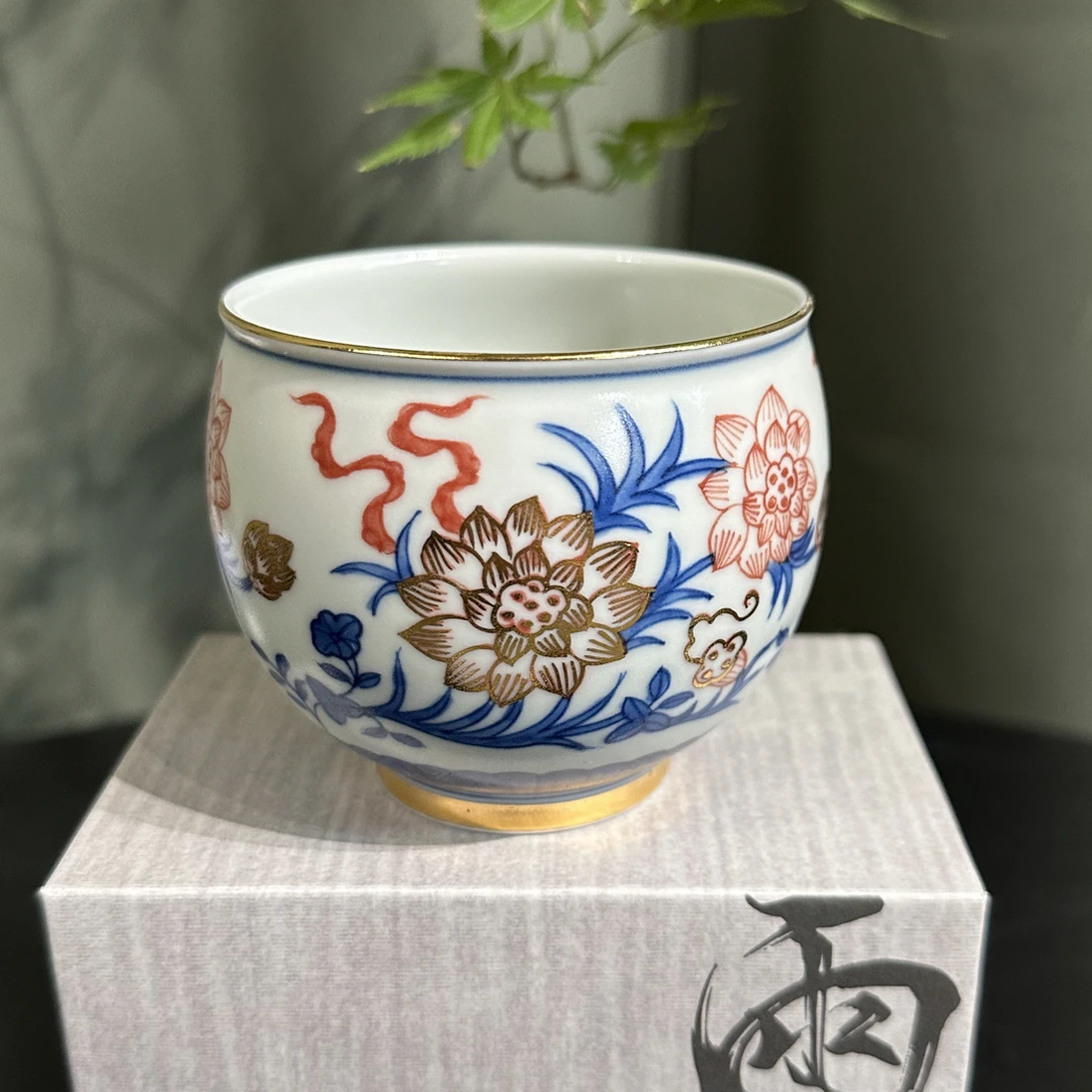【雨溪山房】描金莲花咖啡杯yxkfb0002
