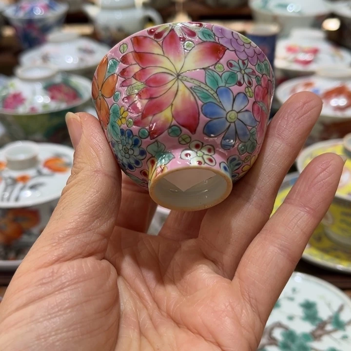 手绘茶杯盖碗陶瓷