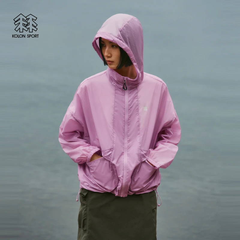 KOLON SPORT可隆COMPACT露营防风夹克女士防泼水皮肤衣风衣外套