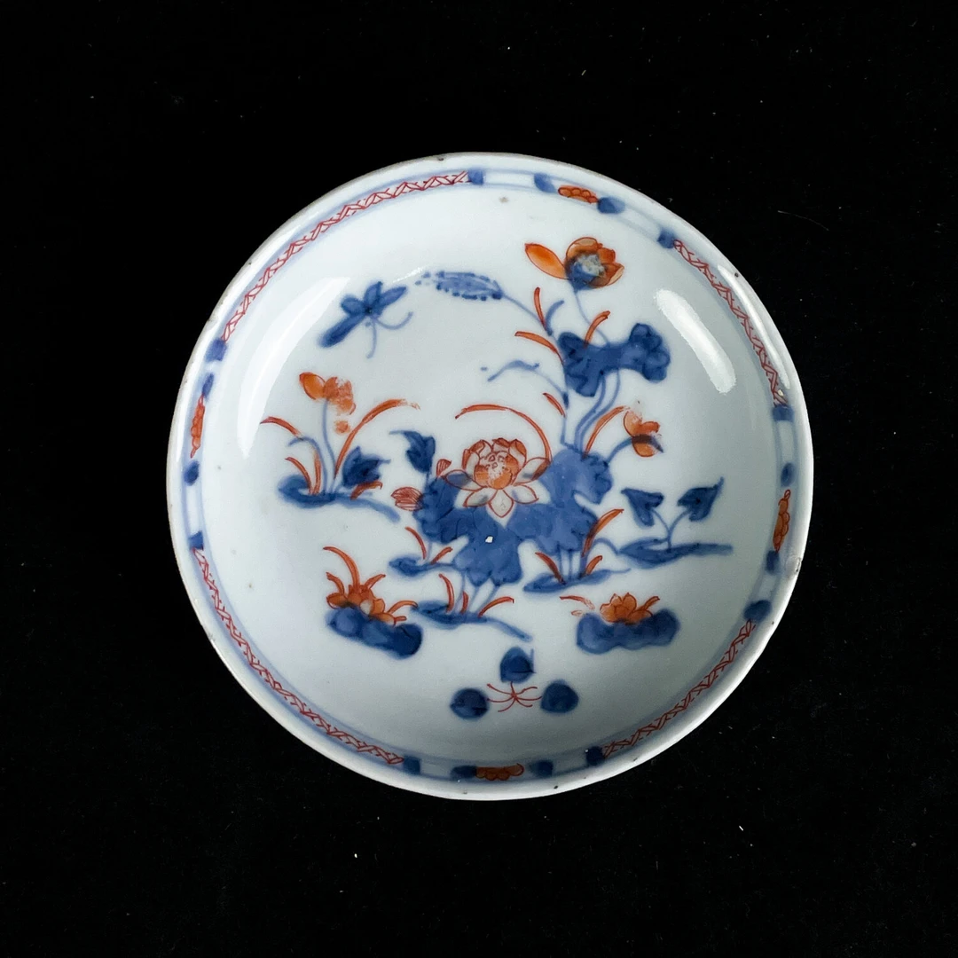 清康熙青花矾红描金小盘-M25L9006796