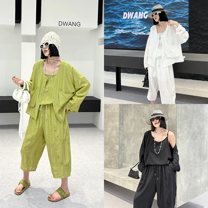 大码女装120斤到240斤胖妹妹时尚套装女宽松遮肚子显瘦三件套夏季