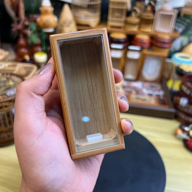 老师傅榫卯结构老玉竹竹蛉盒金钟盒黄蛉盒虫具