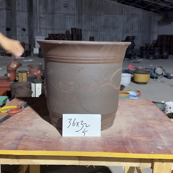 手工制作紫砂花盆12