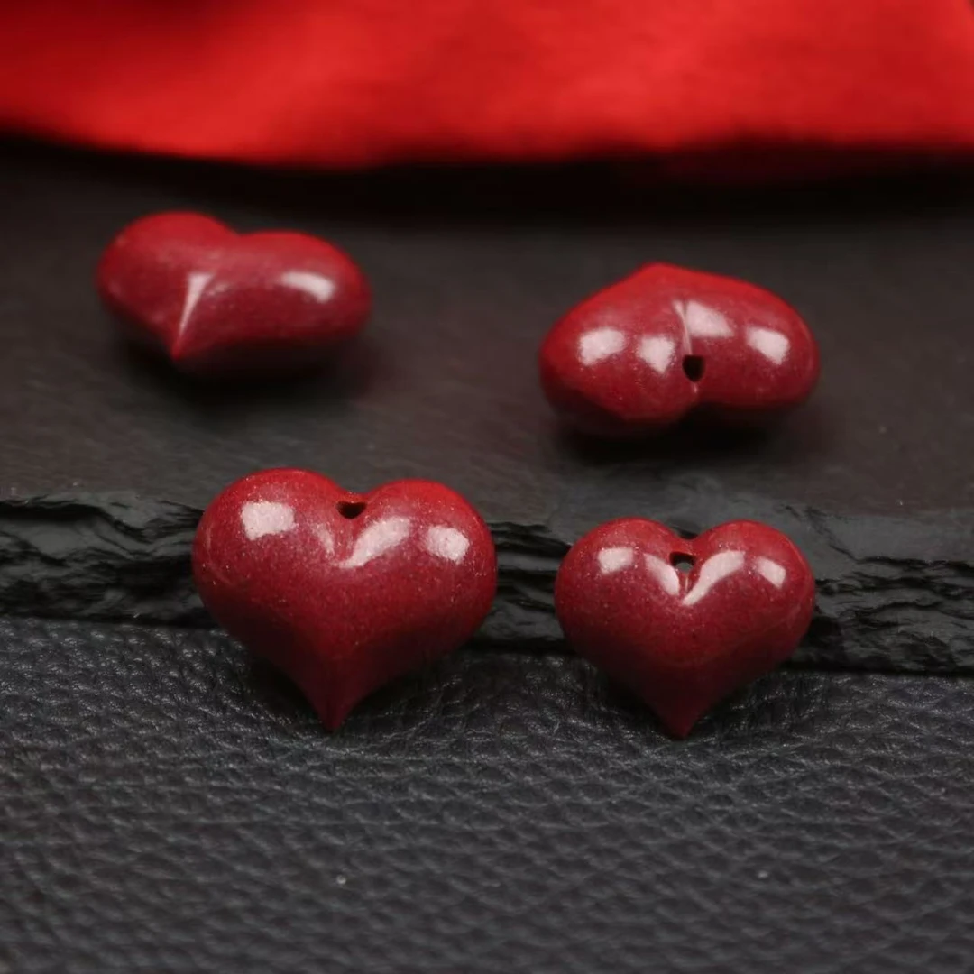 含辰砂工艺品朱砂紫金砂爱心吊坠时尚百搭