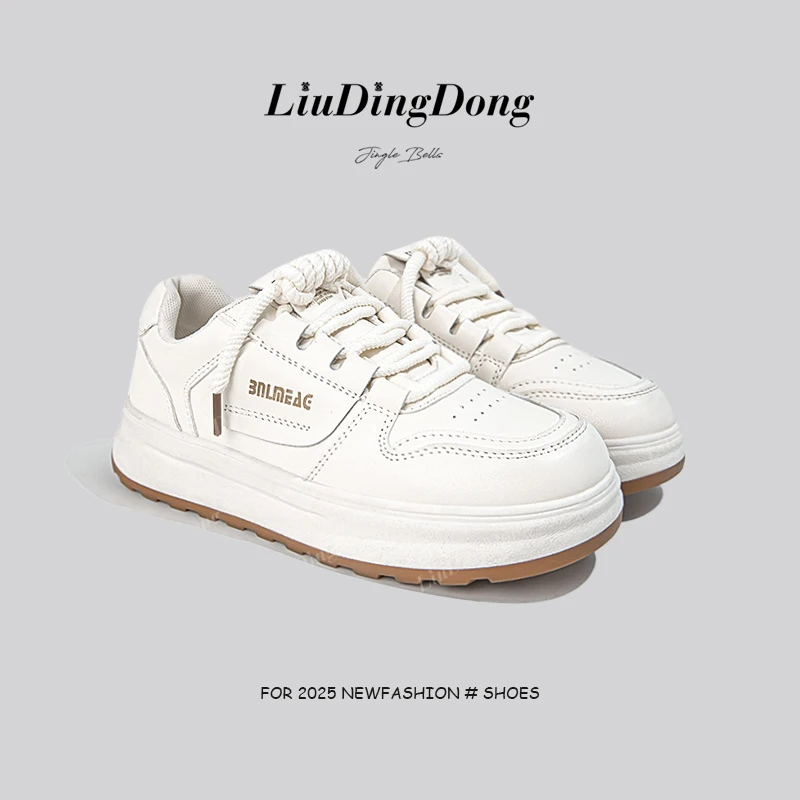 厚底金标小白鞋2025新款百搭洋气舒适运动休闲板鞋