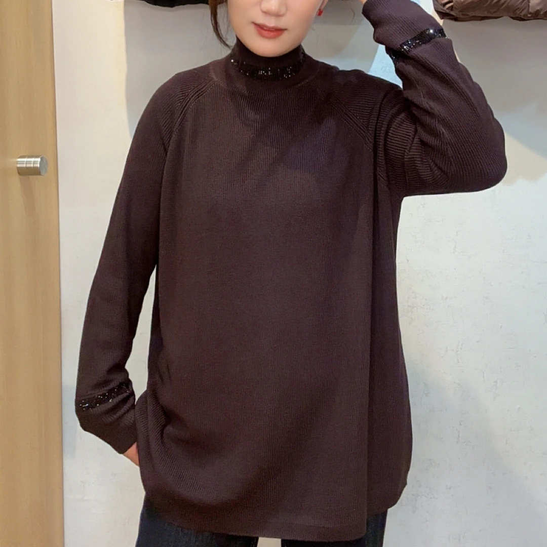 冬季款通勤韩版毛针织衫半高领针织毛衣纯色百搭款