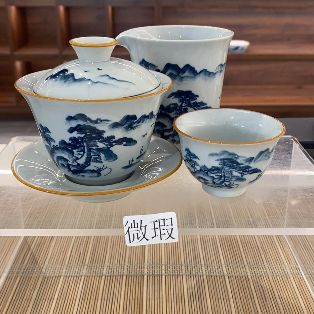 釉下彩老陶泥手工绘制