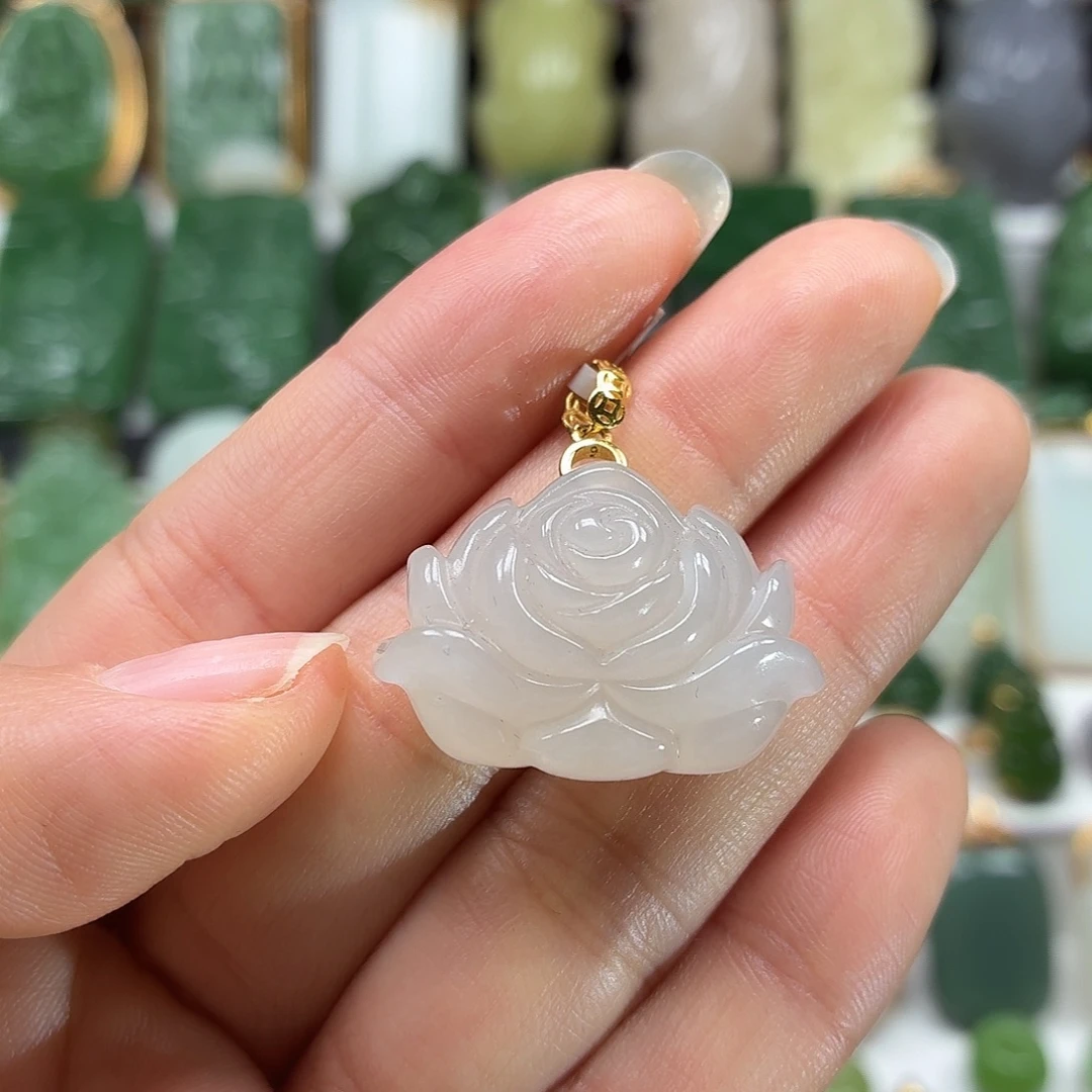 和田玉银S925镶嵌颈饰