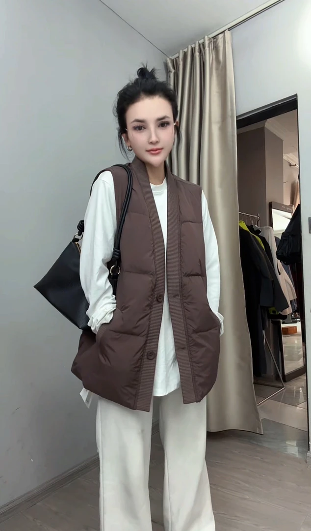 【次卓】2667#男女同款V领羽绒马甲