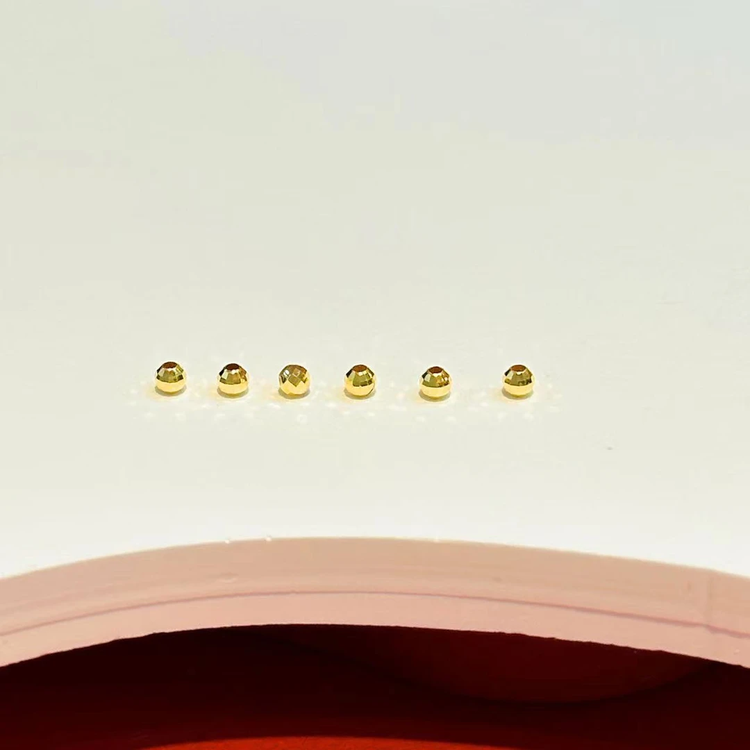 【红娘子】【1颗】18K金车花左右珠珠豆豆配件（多样性发其一）HNZ6999