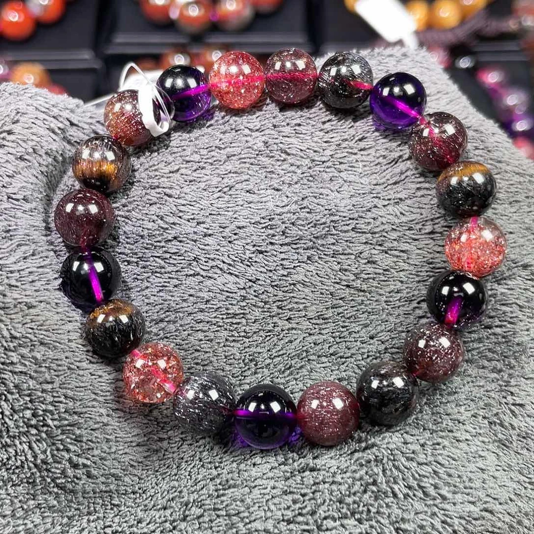 水晶超七手链A9.5未镶嵌心**向