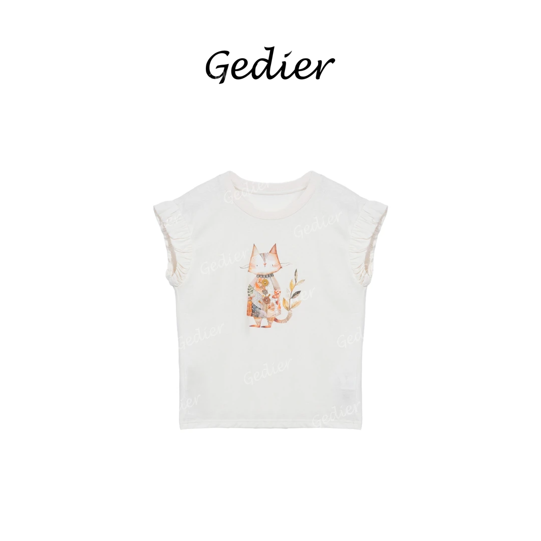 【歌蒂尔】休闲穿搭宽松百搭短袖T恤独特漂亮小衫上衣女 TG520857Y