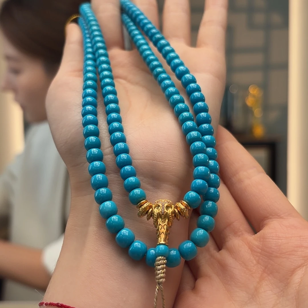 绿松石18K金镶嵌颈饰