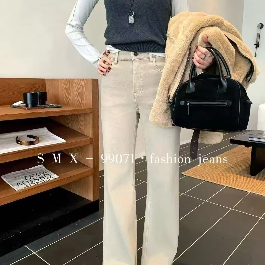 高腰四面弹加绒微喇裤（26码裤长104）