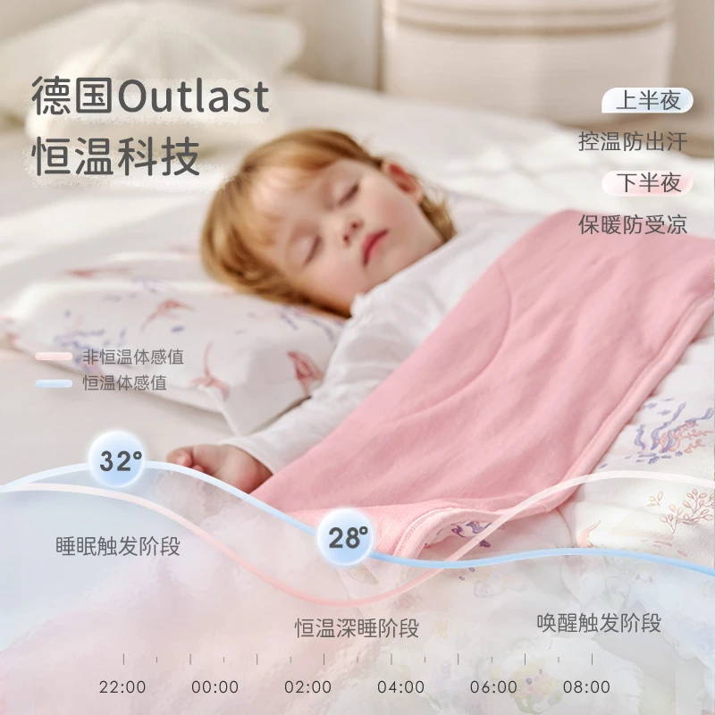 ibaby/英伦宝贝纱布针织绗缝抑菌恒温睡被开学必备被子幼儿盖被