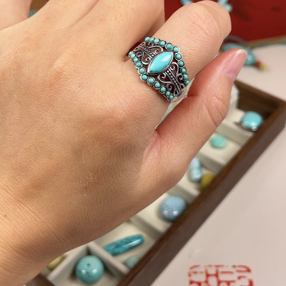 绿松石银S925镶嵌配饰