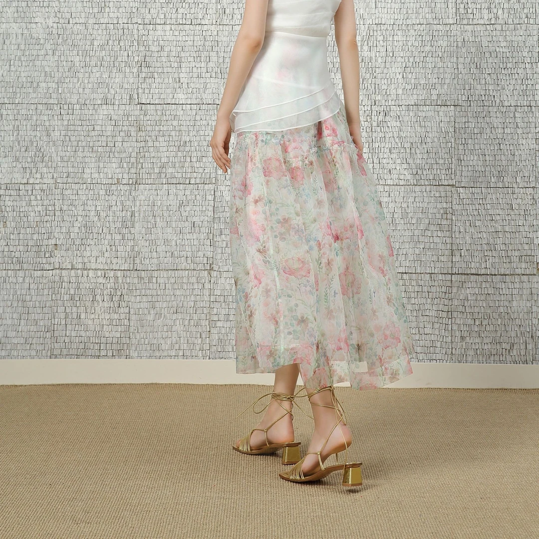半身裙半裙气质蕾丝透气时摆裙连衣裙沙滩碎花高腰BC1EA010C1