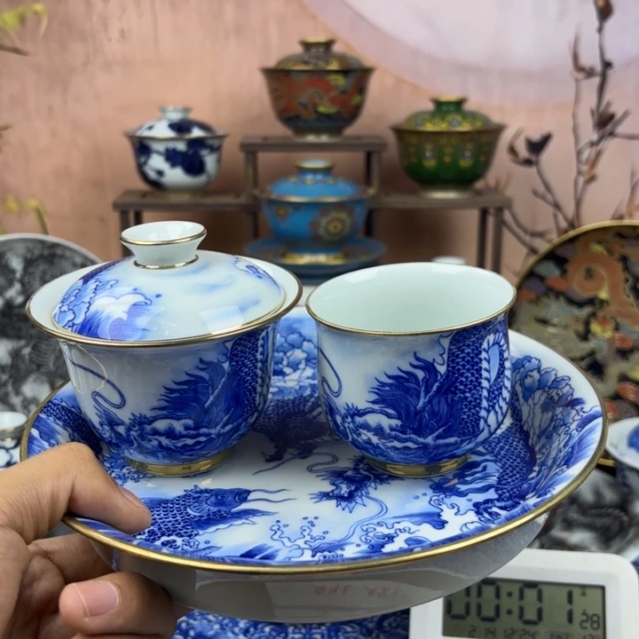 W***·盖碗陶景德镇手工手绘陶瓷