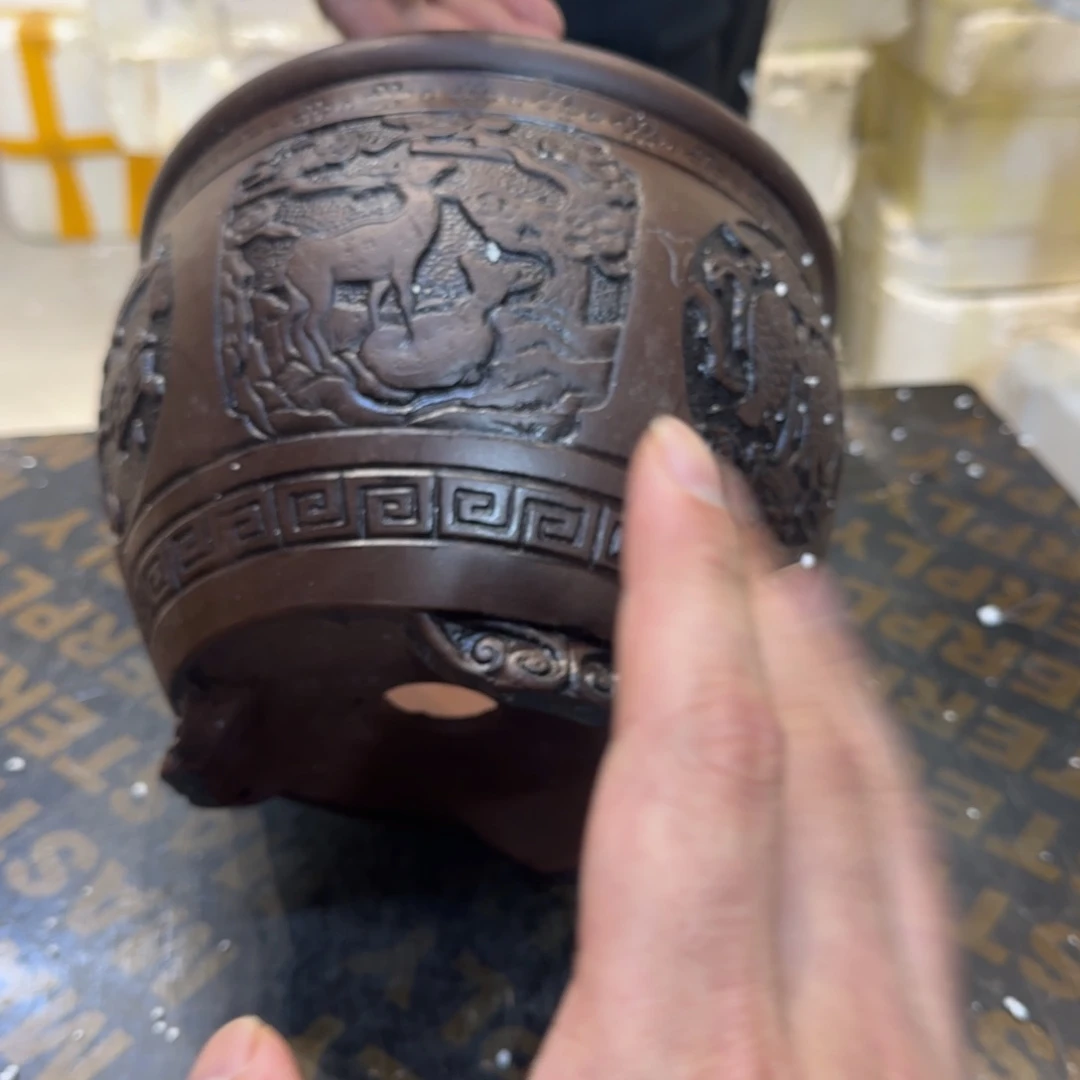 紫砂花盆瑕疵是我