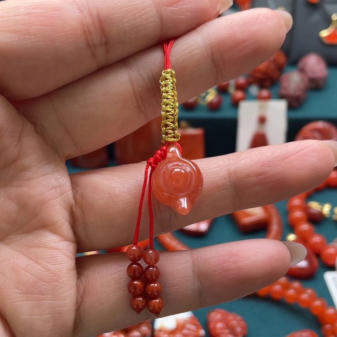 南红玛瑙未镶嵌开播福利川料南红把把胡配饰