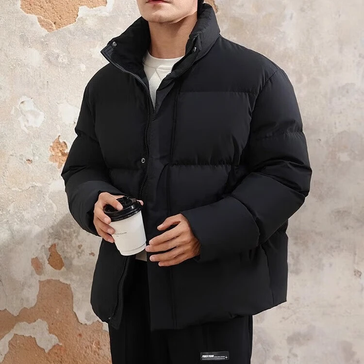 【羽物官方】男装立领短款面包服白鸭绒羽绒服23M067