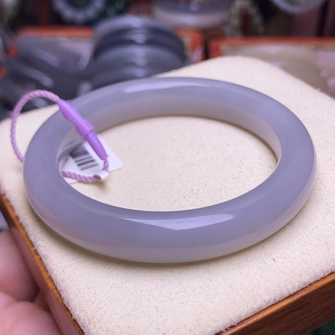 和田玉未镶嵌颈饰浓烟紫老料手镯54