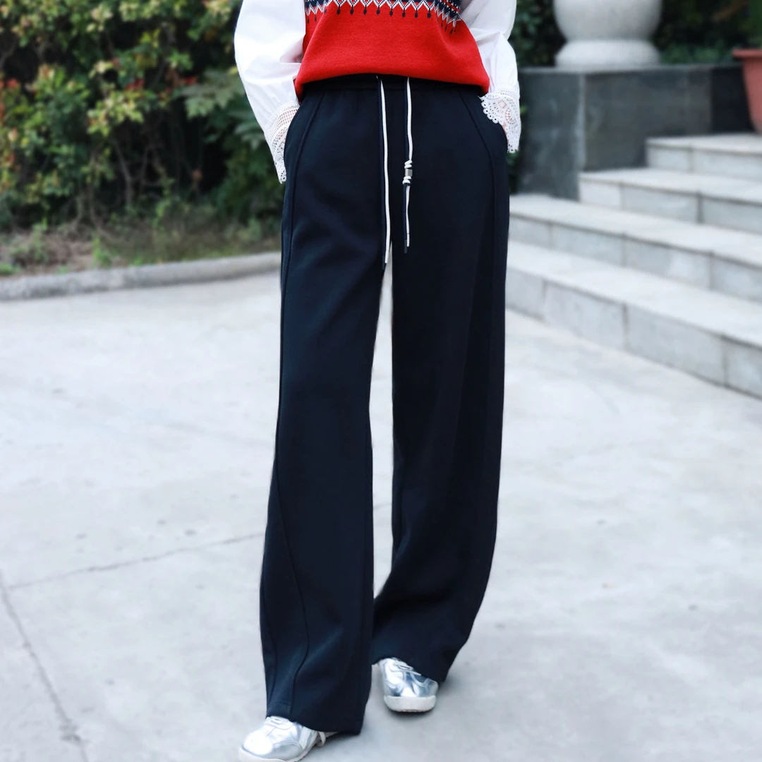 娅丽达正品直筒裤拖地裤显瘦修身