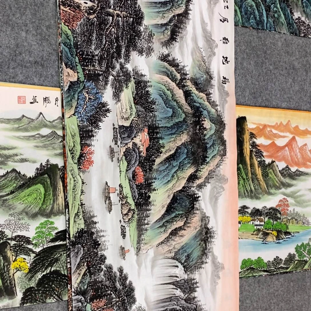笑***生横款福地雅居小六尺装饰画