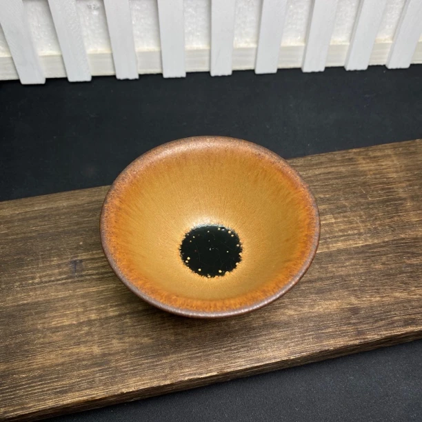 枫叶情缘宫碗器型龙窑柴烧建窑建盏天目盏陶瓷主人杯茶杯品茗杯茶