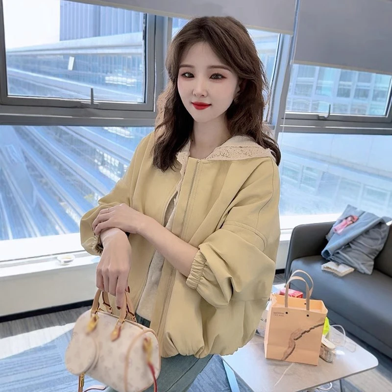 韩系拉链圆领皮衣外套女春季2025新款宽松短款夹克高级感上衣