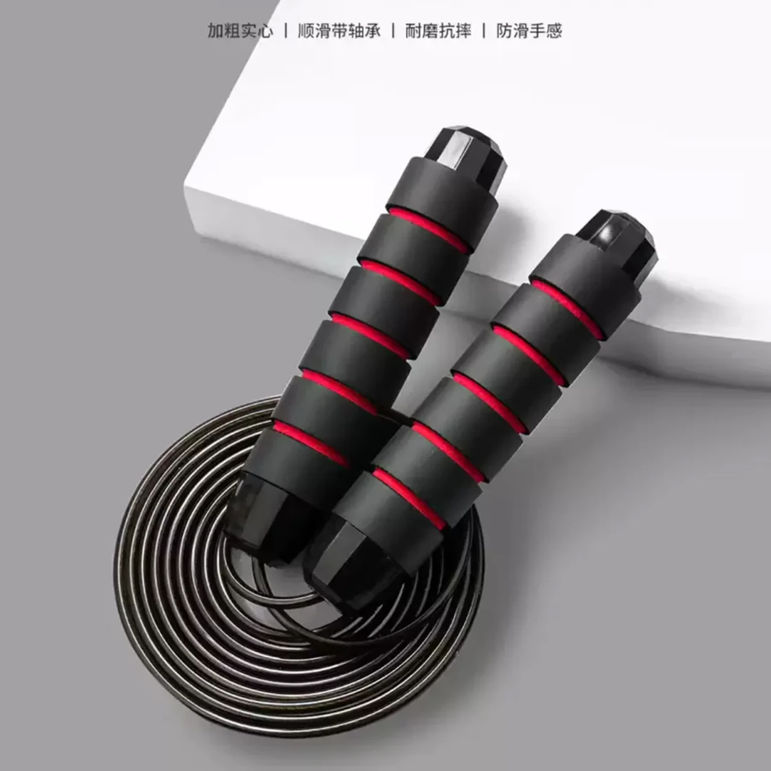 pvc运动健身轴承跳绳体育用品钢丝跳绳F864