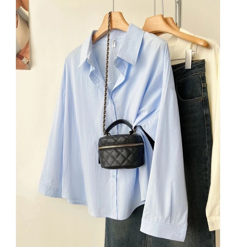 2025春季百搭全棉衬衫韩版宽松休闲时尚外搭新款秋季女装长袖女