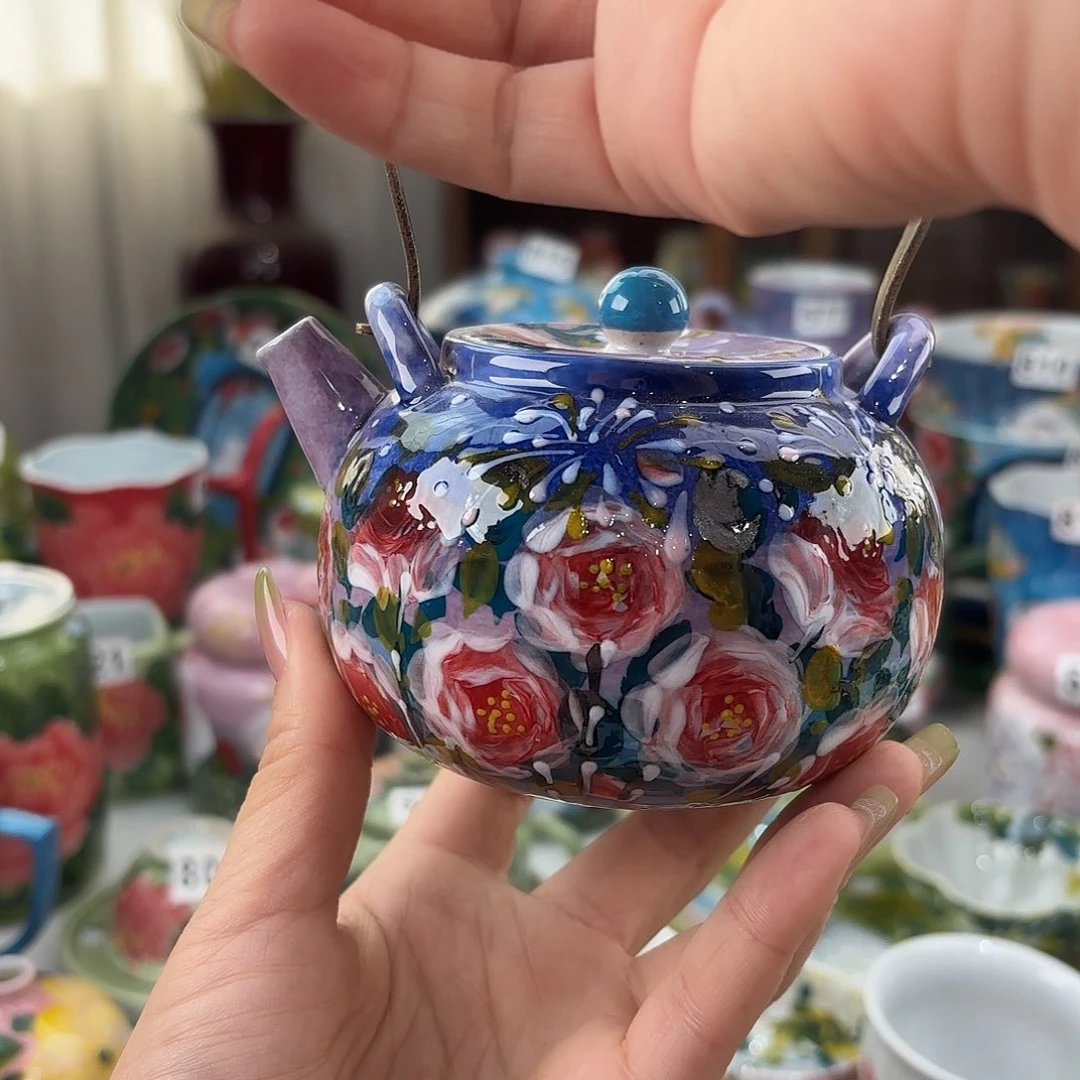 瓷片景德镇手绘高温釉下彩陶瓷茶具